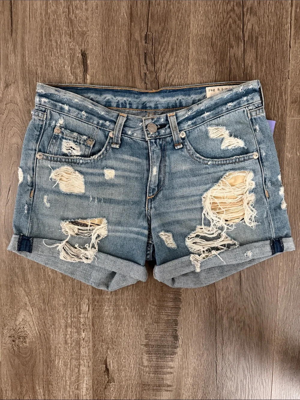 rag & bone distressed denim shorts